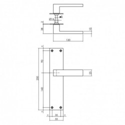 Intersteel Deurkruk Amsterdam met schild 250x55x2mm blind rvs geborsteld