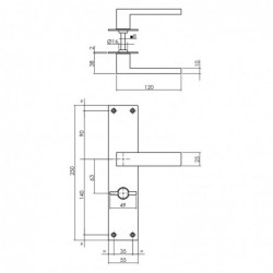 Intersteel Deurkruk Amsterdam met schild 250x55x2mm WC63/8 zwart