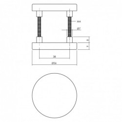 Intersteel Rozet blind Ø55x8 mm aluminium zwart