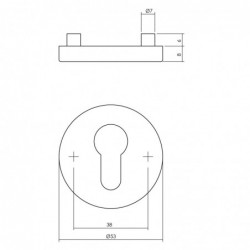 Intersteel Rozet met profielcilindergat Ø53x8 mm antracietgrijs