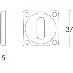 Intersteel Rozet sleutelgat vierkant basic nikkel mat