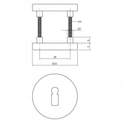 Intersteel Rozet met sleutelgat Ø55x8 mm aluminium zwart