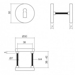 Intersteel Rozet met sleutelgat Ø50x7 mm aluminium zwart