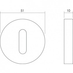 Intersteel Rozet set rond met sleutelgat rvs geborsteld