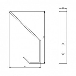 Intersteel Kapstokhaak 135 mm gebogen zwart