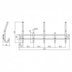 Intersteel Kapstok 5 haken zwart