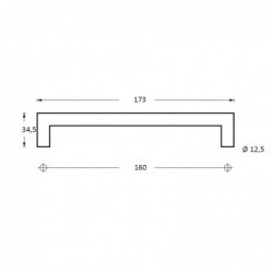 Intersteel Meubelgreep 173 mm zwart