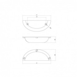 Intersteel Komgreep 64/94mm messing antiek