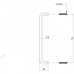 Intersteel Meubelgreep 104 mm rvs geborsteld