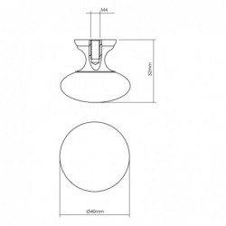 Intersteel Meubelknop paddenstoel Ø40 mm zwart