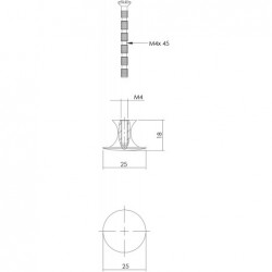 Intersteel Meubelknop glad Ø25 mm messing antiek