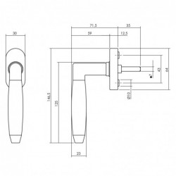 Intersteel Raamkruk Combinatie rvs geborsteld