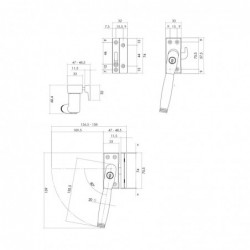 Intersteel Raamsluiting Ton 222 afsluitbaar links nikkel mat/ebbenhout