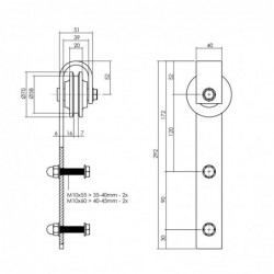 Intersteel Set van 2 hangrollen Basic zwart