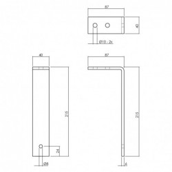 Intersteel Set van 5 plafondbeugels tbv schuifdeursysteem mat zwart