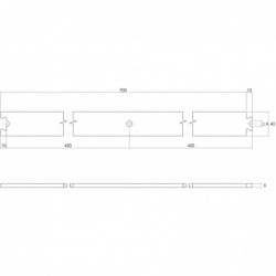 Tussenrail 90cm tbv schuifdeursysteem inclusief bevestigingsset mat zwart