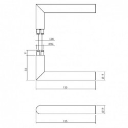 Intersteel Deurkruk Jura op vierkante massieve rozet 53x53x10 mm rvs geborsteld achterdeurbeslag