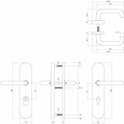 Intersteel Veiligheidsbeslag kerntrekbeveiliging profielcilindergat ovaal messing ongelakt 72 mm