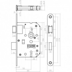 Intersteel Woningbouw klavier dag- en nachtslot wit 55 mm