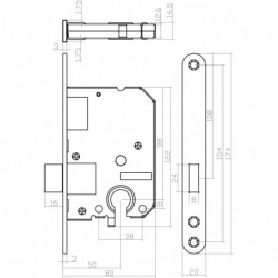 Intersteel Woningbouw cilinder kastslot 55 mm wit