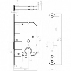 Intersteel Woningbouw cilinder kastslot 55 mm rvs geborsteld