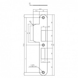 Intersteel Sluitplaat voor veiligheidsslot SKG** PC 55mm DIN rechts rvs