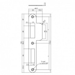 Intersteel Sluitplaat voor veiligheidsslot SKG** PC 72mm DIN links rvs