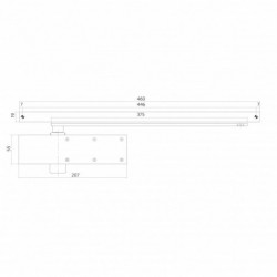 Intersteel Deurdranger met glijarm DR124 207x55x40 mm grijs