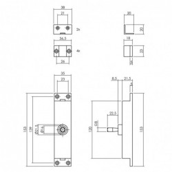 Intersteel Kruk-espagnolet rechts Hoek 90° met stangenset 2 X 1245 mm zwart