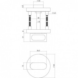 Intersteel Deurbeslag set wc-slot 63/8mm wit + deurkruk Recht rvs + wc-sluiting