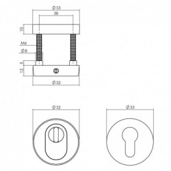 Intersteel Basis voordeurset veiligheidsbeslag SKG*** rond rvs zwart met kerntrekbeveiliging