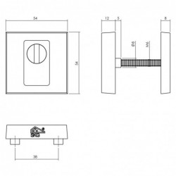 Intersteel Set achterdeurbeslag vierkant SKG*** met kerntrekbeveiliging rvs zwart