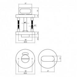 Intersteel Deurbeslag set wc-slot 63/8mm wit + deurkruk Recht rvs + wc-sluiting