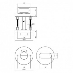 Intersteel Deurbeslag set wc-slot 63/8mm rvs + deurkruk Hoek 90Â° rvs + wc-sluiting
