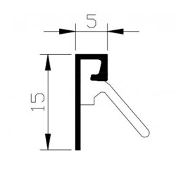 Luvema Tochtstrip A4715.A - 300cm - Alu-Acr