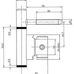 Mauer Inboorpaumelle 75x14mm - Verzinkt - Polynorm