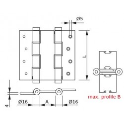 DX Deurveerscharnier Dubbel - 120/30mm - Zwart - Per stuk