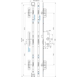 BUVA Meerpuntssluiting 7220R-Senior - Cilinderbediend - DM 65 - PC 72 - 2090mm - D1 + D3 - SKG***