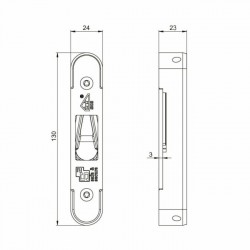 S2 Flexi Bijzetsluitkom Haak - 130x24mm - Inclusief Sluitplaat - SKG**