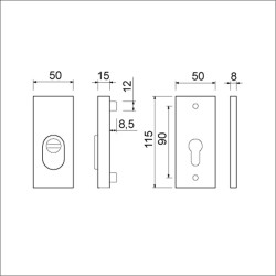 AMI ROZET 115/15 KERNTREKBEVEILIGING DD38-45 F1 3*** afmetingen