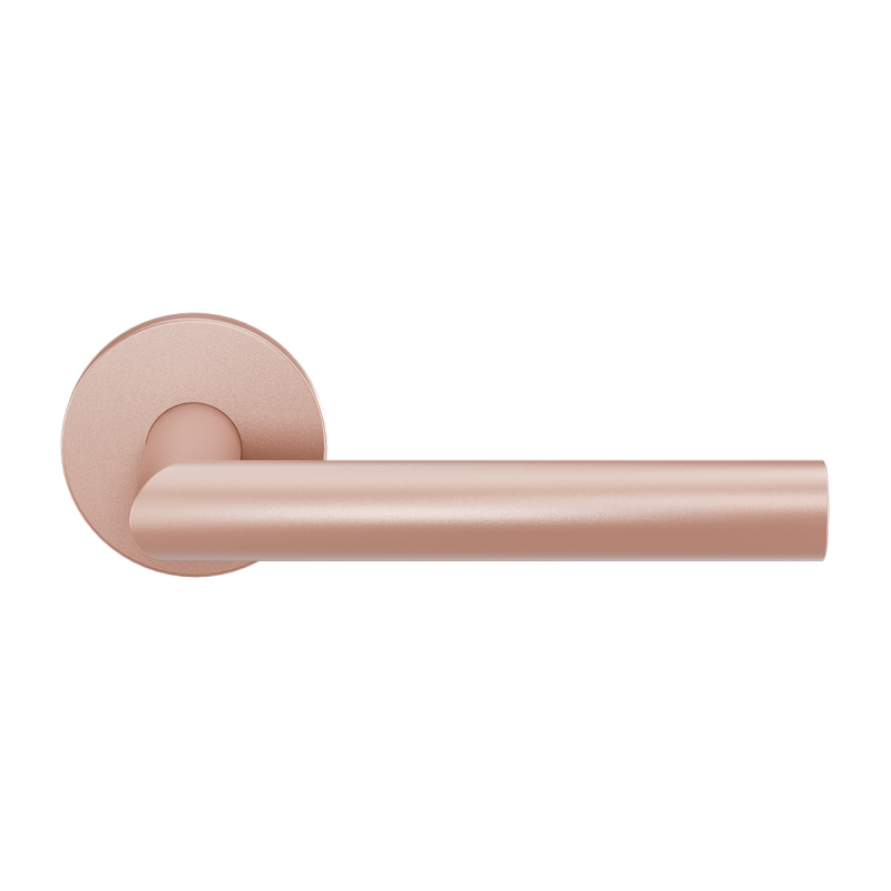 Blush L-haaks model deurkruk 19mm op rozet 53x6mm - Roze Blush L-haaks model deurkruk 19mm op rozet 53x6mm - Roze
