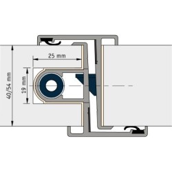 Alprokon Deurnaald 19-1 Brand+Rookwerend - 2450mm - DIN RS - Deurdikte 40mm - Slottype 600 U20