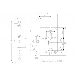 Nemef 4109 Plus Veiligheidsslot PC55 Maattekening