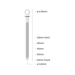 Union Ijp Coilnagel Ijp50Arr-Bl - 2.8x50mm - Bolkop - 200 Stuks