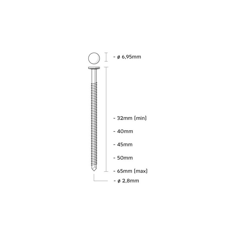 Union Ijp Coilnagel Ijp50Arr-Bl - 2.8x50mm - Bolkop - 200 Stuks Union Ijp Coilnagel Ijp50Arr-Bl - 2.8x50mm - Bolkop - 200 Stuks