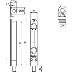 Habo Kantschuif 8312 Breed 140x20mm Chroom