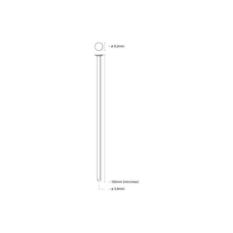 Union Rsb130Bg Stripnagel Blank - Glad - 3.8X130mm - 1400 Stuks Union Rsb130Bg Stripnagel Blank - Glad - 3.8X130mm - 1400 Stuks