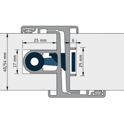 Alprokon Deurnaald met meerpuntssluiting 007 - Cilinderbediend - 2200mm - DIN RS - Deurdikte 40mm - SKG***