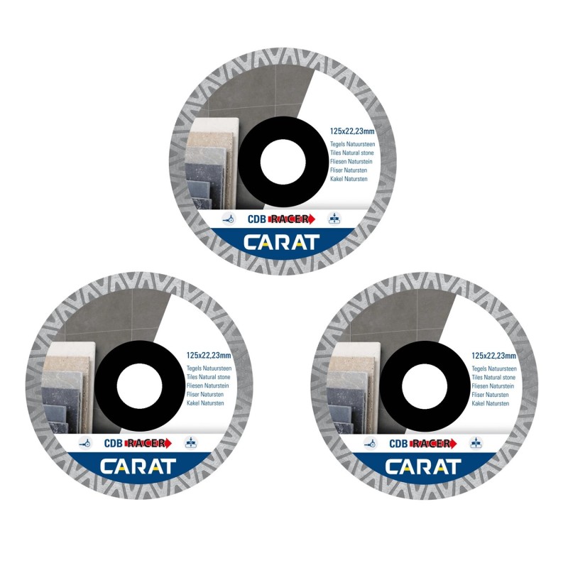 Carat Diamant Zaagblad - 125x22mm - Voor Tegels En Natuursteen - 3 Stuks