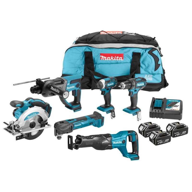Makita DLX6038T Accumachine Combiset - 6 Machines + 3 Accu'S En Snelllader - In Trolleytas Makita DLX6038T Accumachine Combiset - 6 Machines + 3 Accu'S En Snelllader - In Trolleytas